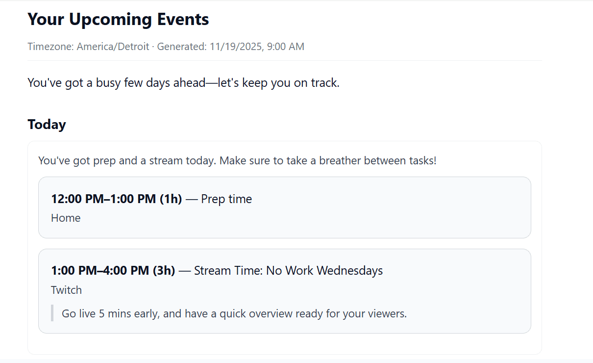 daily summary email image